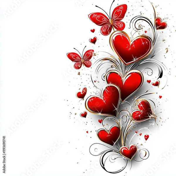 Obraz valentine background with hearts