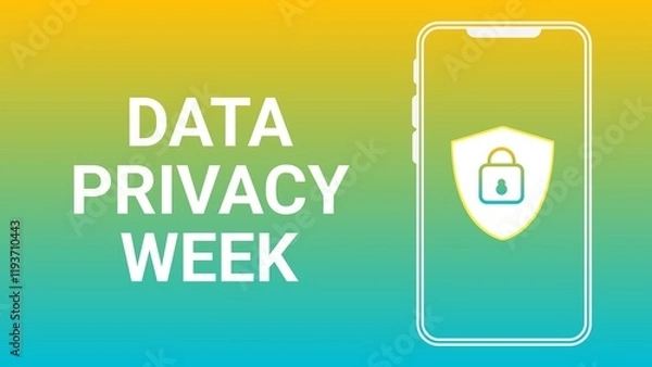 Obraz Data Privacy Week web banner design illustration 