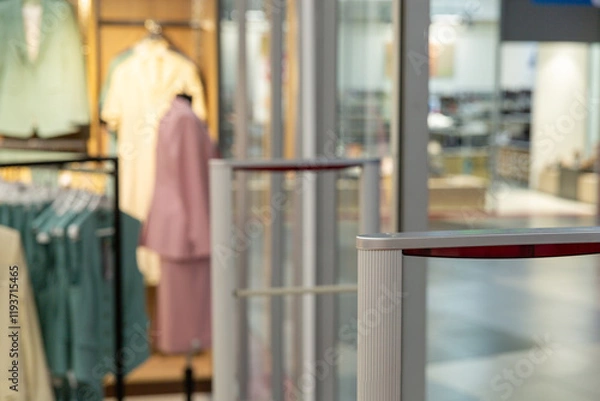 Obraz A state-of-the-art scanner entrance gate designed to prevent theft in clothing stores