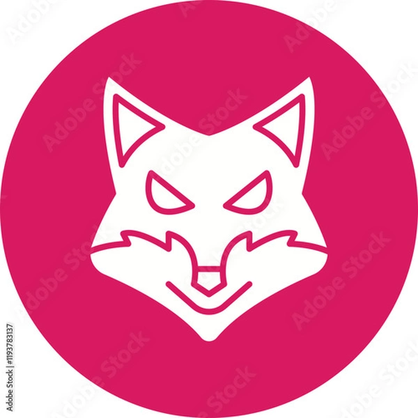 Fototapeta Fox Face icon single vector illustration