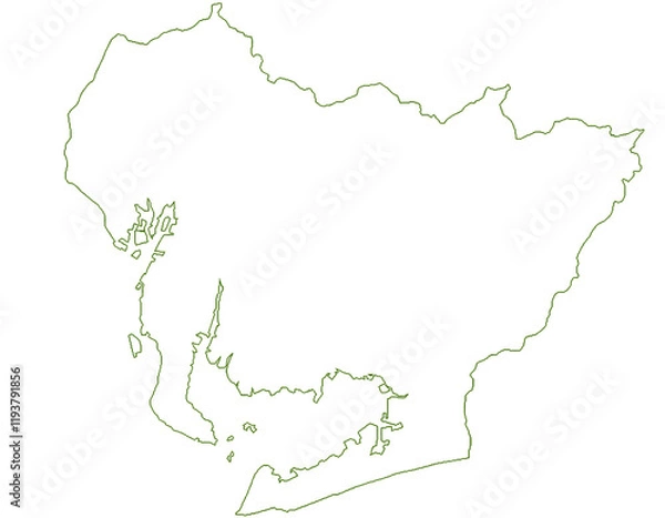 Fototapeta 愛知県　地図　白　イラスト