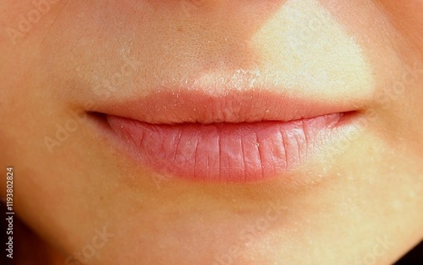 Obraz boca de niña cerrada