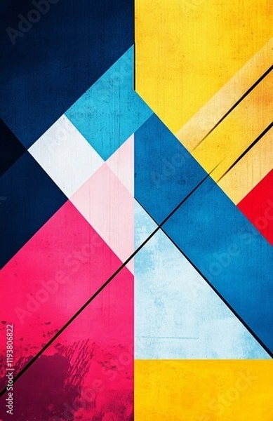 Fototapeta Abstract Geometric Art Colorful Triangles Modern Design
