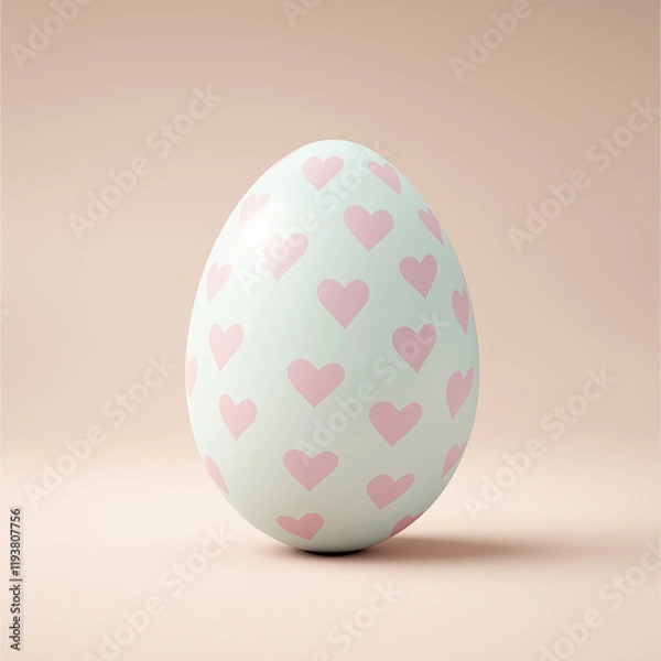 Obraz Love Easter Egg with Heart Pattern  .