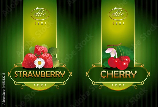 Obraz Strawberry, cherry. Vector