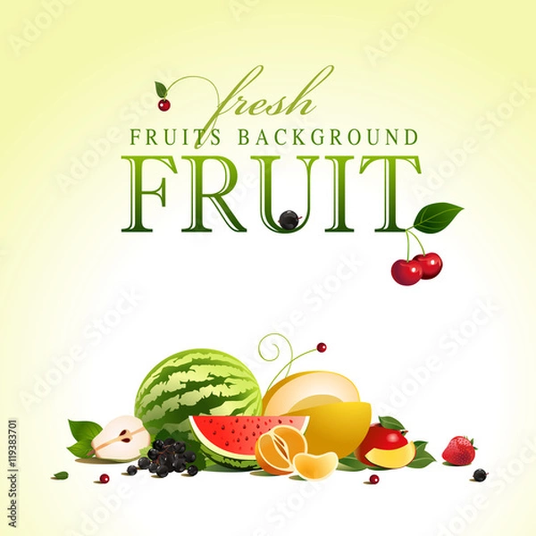 Fototapeta assorted fruit. illustration