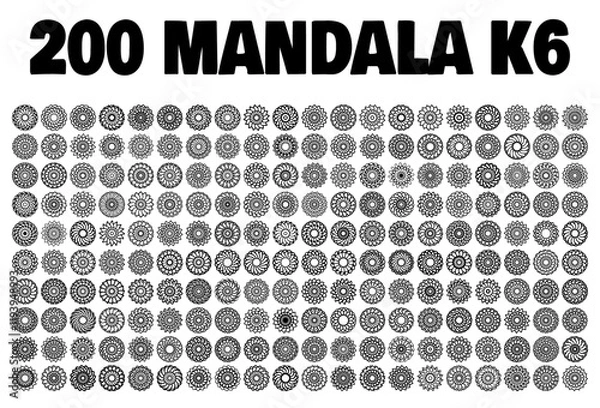 Obraz various mandala collections - 200 set yoga pattern