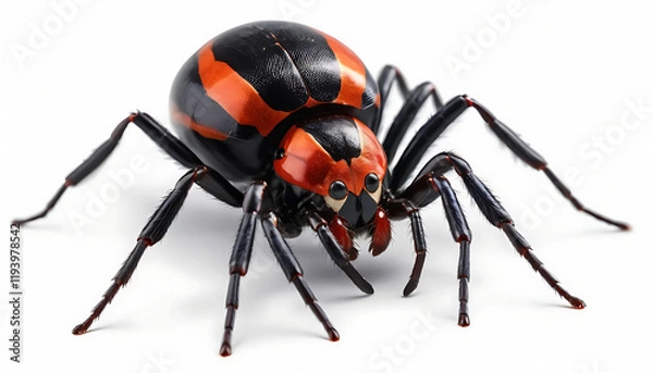 Obraz Black widow spider, png, redback, Latrodectus mactans or hasselti isolated, transparent background, generative ai