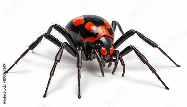 Obraz Black widow spider, png, redback, Latrodectus mactans or hasselti isolated, transparent background, generative ai