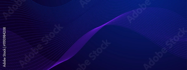 Fototapeta Abstract purple banner background with technology modern wave for business, corporate, seminar, talks, and creative project