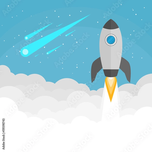 Fototapeta launching space rocket background