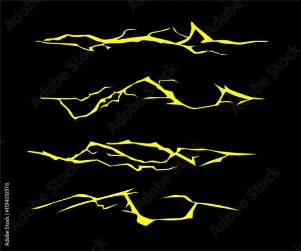 Fototapeta lightning strike vector image Realistic electricity visual effect design template
