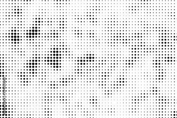 Fototapeta Black Dotted Texture on White Background . Modern Vector Art . Old Paper Effect with Comic Texture . Abstract Wall Design . Grunge Comic Texture Overlay . Vintage Paper Look	