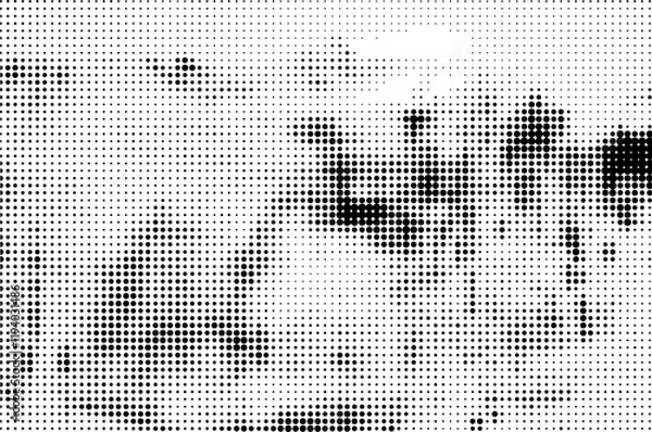 Fototapeta Black Dotted Texture on White Background . Modern Vector Art . Old Paper Effect with Comic Texture . Abstract Wall Design . Grunge Comic Texture Overlay . Vintage Paper Look	