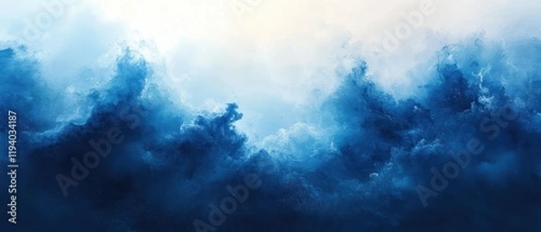Fototapeta Serene Abstract Background Soft Blue Gradient Watercolor Design with Copy Space for Text or Image