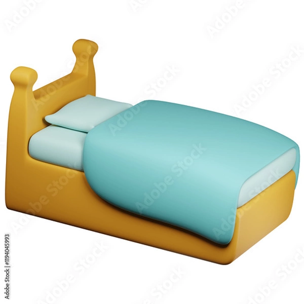 Fototapeta 3D Bed Illustration