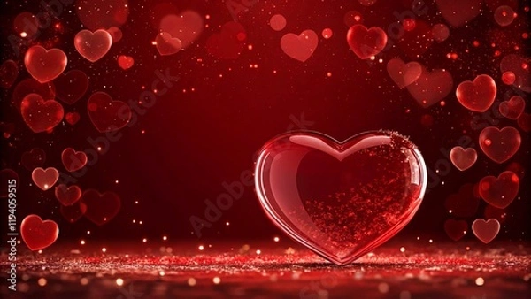 Obraz dark red hearts background