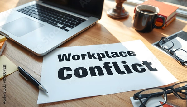 Fototapeta Workplace conflict and arguments among employee due to work disagreement