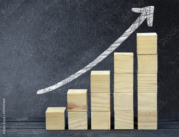 Obraz Arrow and block stairs