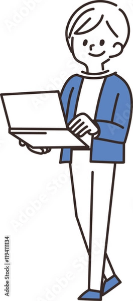 Obraz 女性　パソコン