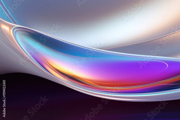 Obraz 虹, プリズム, 流動, 流線, 波, 滑らかな, デザイン, アート, カラフル, Colorful, art, design, flow, streamline, wave, smooth, prism, rainbow