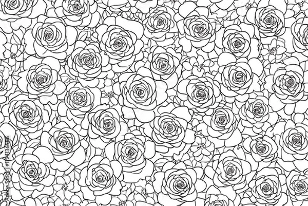 Fototapeta Elegant Rose Floral Pattern