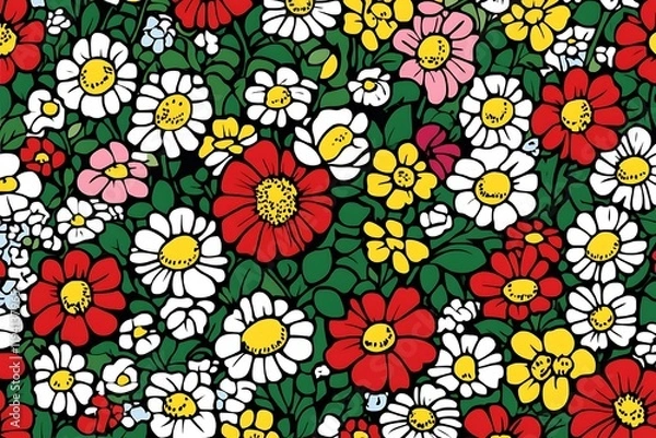 Fototapeta Colorful Floral Pattern Design