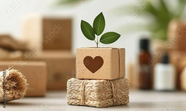 Obraz Eco-friendly vegan products sustainable solutions for a greener world