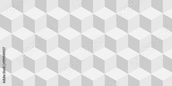 Fototapeta Abstract minimal creative digital block rectangle cubic technology template, presentation vector overlap design. geometric seamless web stylish space hexagon texture background.