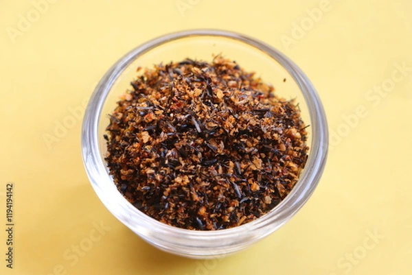 Fototapeta Karala chutney or karale chutney, dry chutney powder made from roasted niger seeds and a blend of spices,  popular condiment in Indian cuisine, particularly in Maharashtra and Karnataka, Indian food