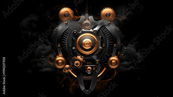 Fototapeta Fiery Mechanical Heart