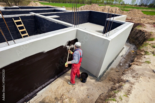 Obraz Waterproofing foundation building
