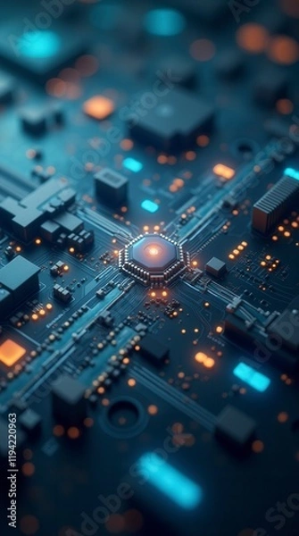 Fototapeta Automation Concept, Industrial Business Process Workflow Optimisation