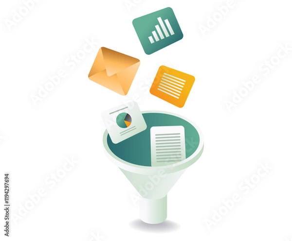 Fototapeta Business management filter funnel analysis