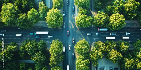 Fototapeta AI-Driven Route Optimization to Reduce Fuel Consumption, Cut Costs, and Improve Environmental Sustainability in Transport Systems