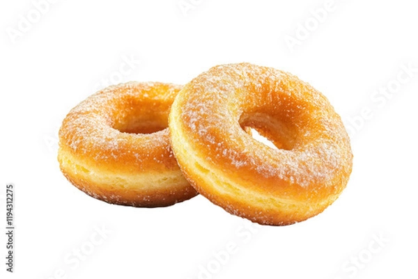 Obraz Sugar donuts studio shot, white background