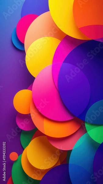Fototapeta Vibrant colorful abstract circles background graphic design.