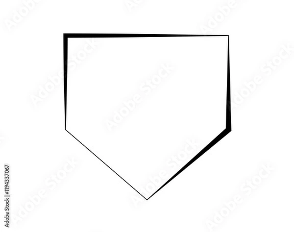 Obraz ПечаBaseball Home Plate Vector Icon. Vector Template Design. Silhouette. Playing. Home base. Sport. Baseball Diamondть
