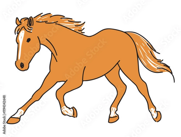 Obraz 走っている馬のイラスト