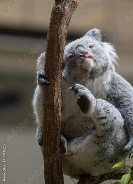 Obraz 後ろ足で掻く可愛いコアラ