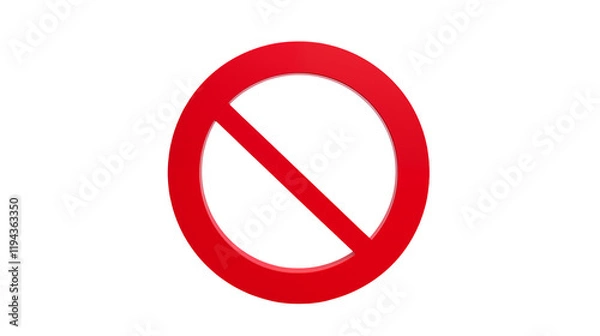 Obraz Prohibition Sign Red Circle with Diagonal Slash 