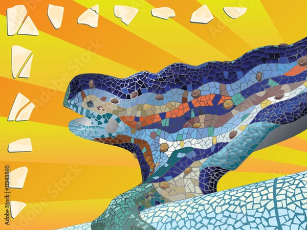 Obraz Gaudi_lizard_mosaic