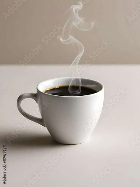 Obraz Coffee cup close up photo, isolated background, stock photo