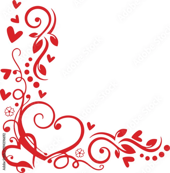 Fototapeta Heart Corner Design