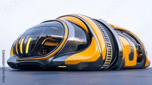 Fototapeta Futuristic Vehicle Design with Sleek Curves and Bold Colors