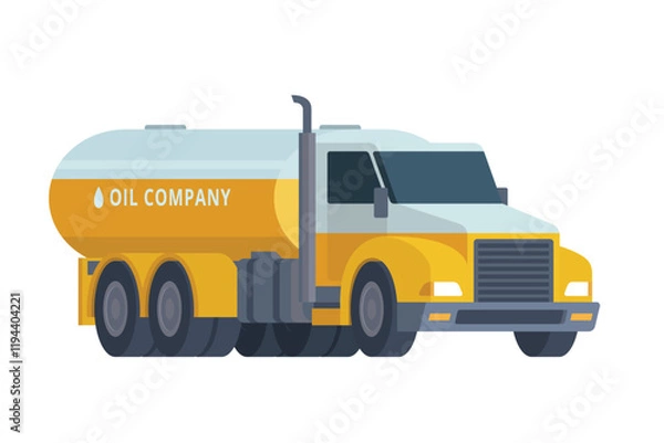 Fototapeta Oil Tanker Truck Vector Illustration. Fully Editable and Scalable Design