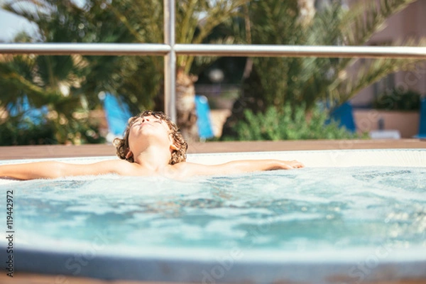 Obraz Kid relaxing in jacuzzi