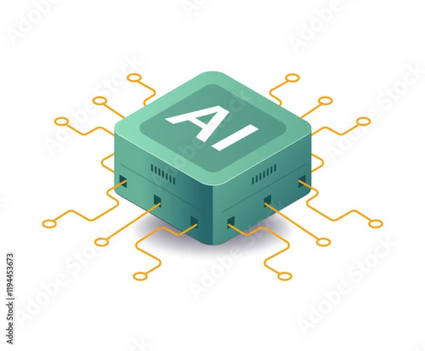 Obraz Artificial intelligence technology concept illustration icon