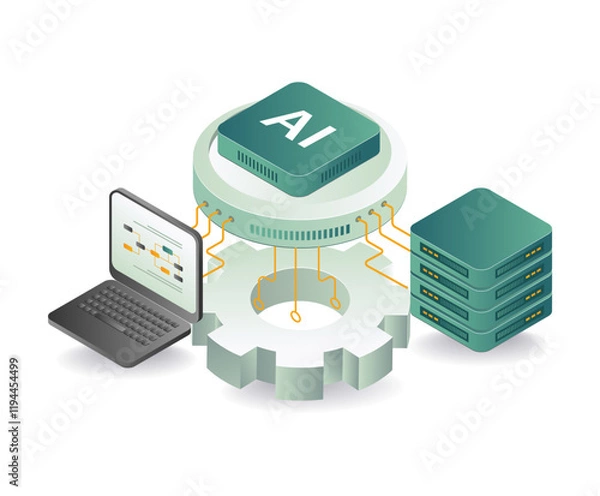 Obraz Ai server technology management illustration