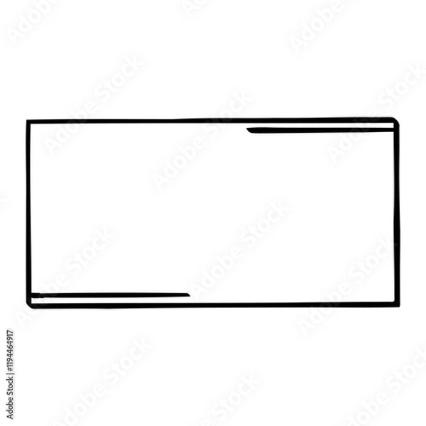Fototapeta rectangle with a black border vector illustration element. simple and minimal style.